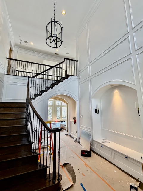 An entryway being remodeled in a renovation and custom home projects